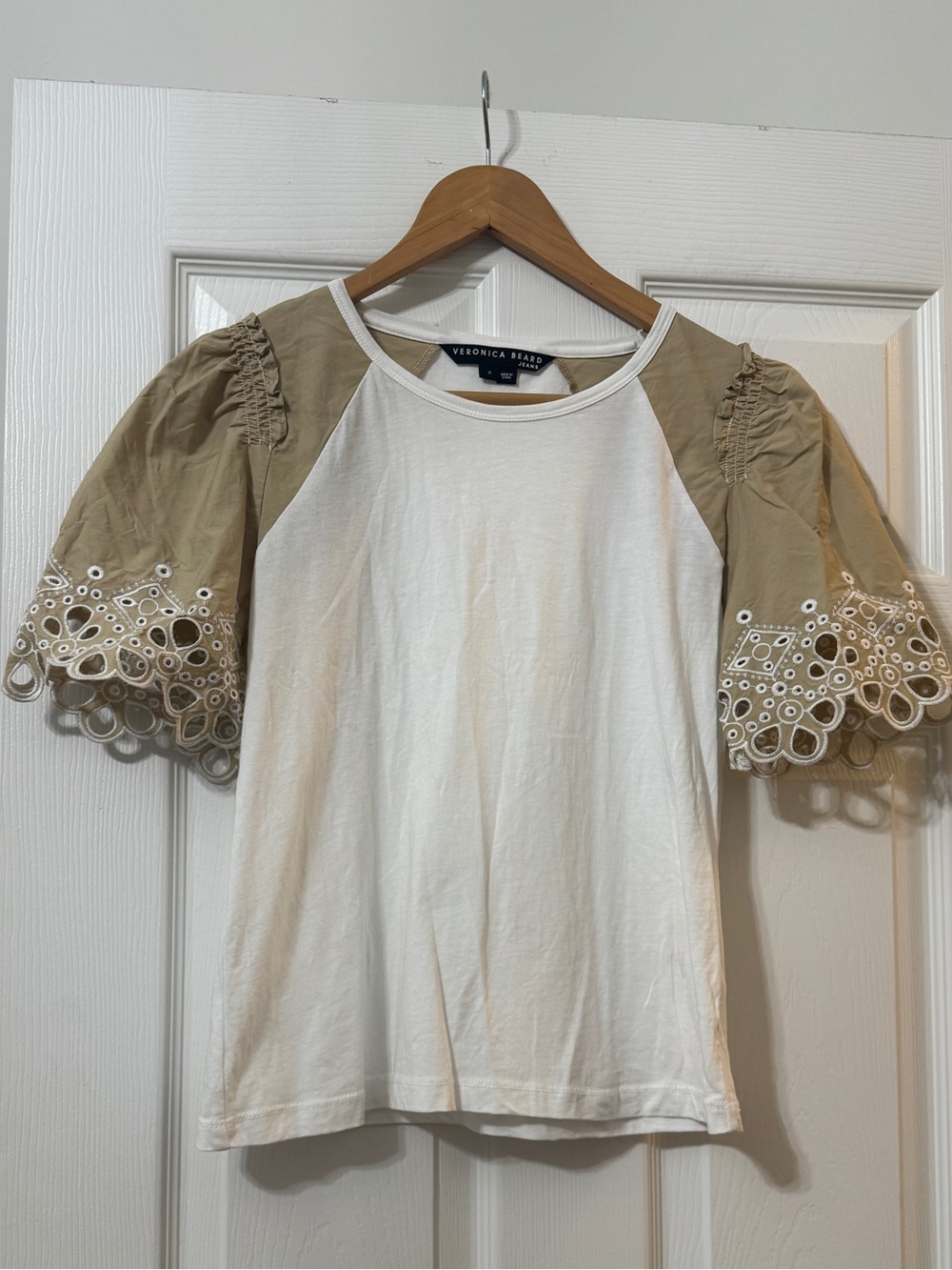 Veronica Beard eyelet sleeve top